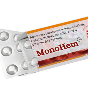 MonoHem Advanced Liposomal Iron (Emulsified), I-Methylfolate, Ascorbic Acid & Vitamin B12 Tablets